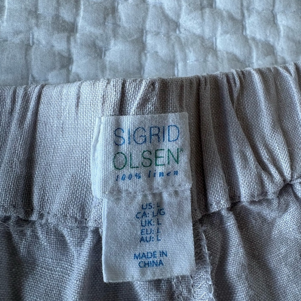 Linen Sigrid Olsen White Shorts - Picture 5 of 5
